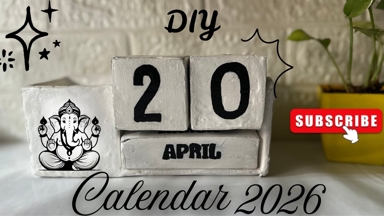 DIY | Aesthetic ✨2026 calendar 📅 made from wall putty and cardboard | just in ₹5 🤑| Desk decor ✨