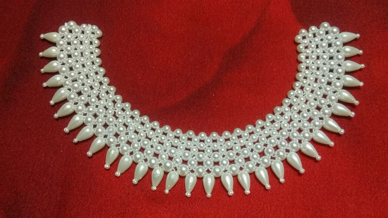 simple&easy gadi mala (part-5)( કંઠલો)#white moti malaji#