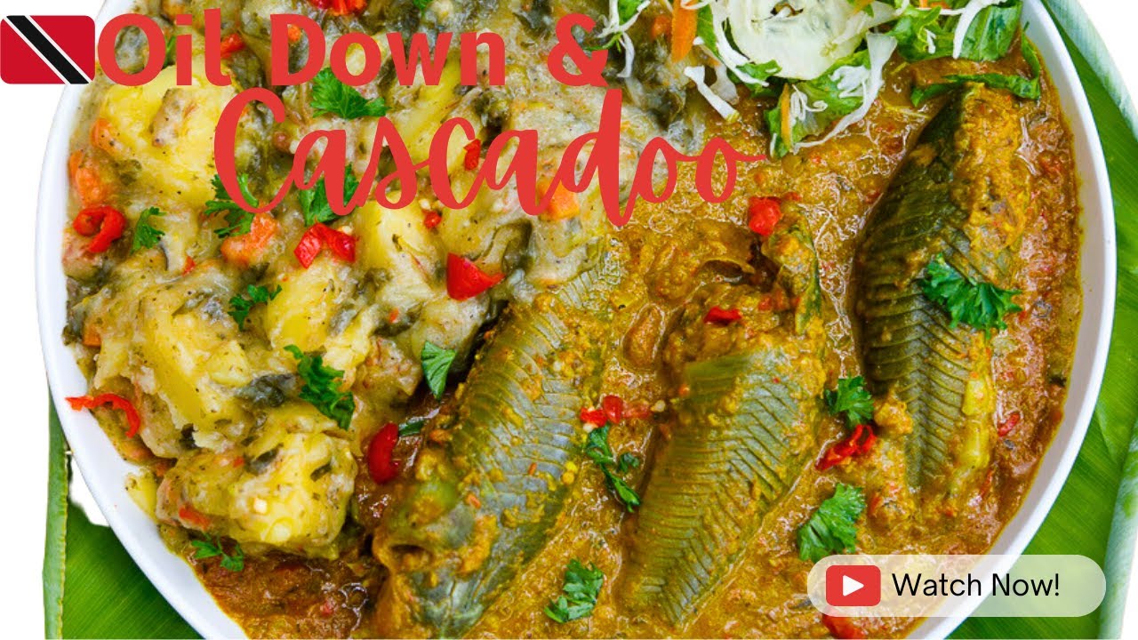 Breadfruit Oil Down and Curry Cascadoo - Cooking With Friends in Trinidad