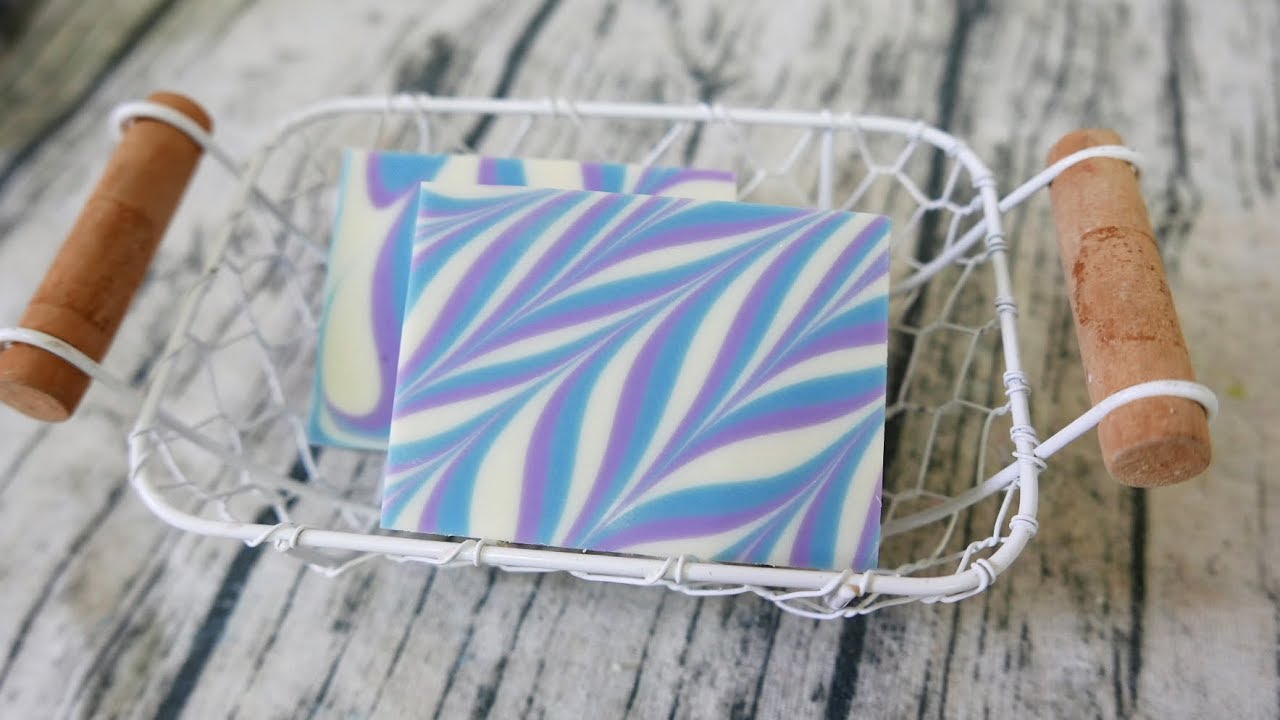 同心羽毛渲染皂DIY - concentric circle feather swirl handmade soap - 手工皂