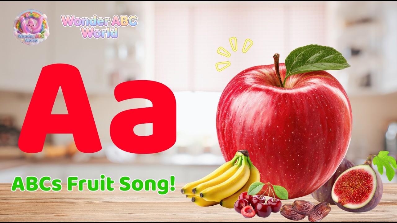 Guess The Fruit! A to Z Fruits & Flavors Song for Preschoolers 🍎🍌 ABC Learning | Wonder ABC World