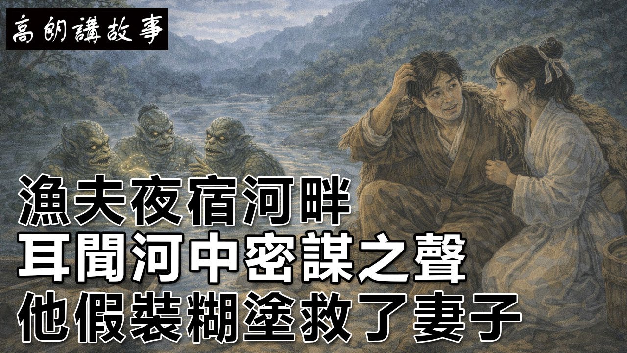 民間故事：漁夫夜宿河畔，耳聞河中密謀之聲，他假裝糊塗救了妻子｜高朗講故事