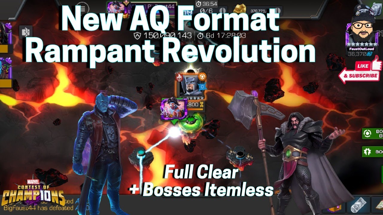 Rampant Evolution Full Clear and Bosses itemless! Serpent 🐍 and Yondu | MCOC
