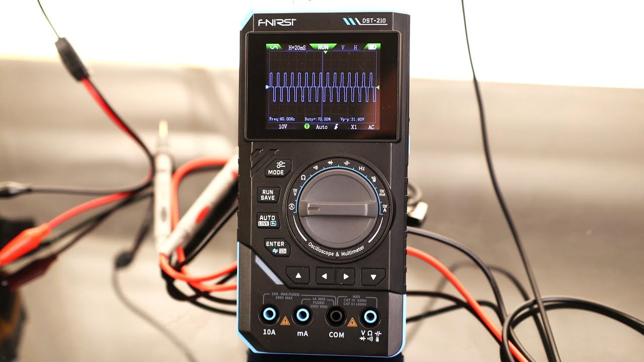 FNIRSI DST-210 Handheld Oscilloscope 10MHz Bandwidth, 19999 Counts, Digital Oscilloscope Multimeter