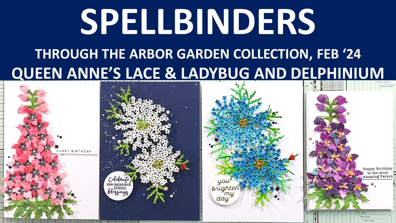 Spellbinders Through the Arbor Garden Collection | Queen Anne's Lace &Ladybug | Delphinium | Lindy's