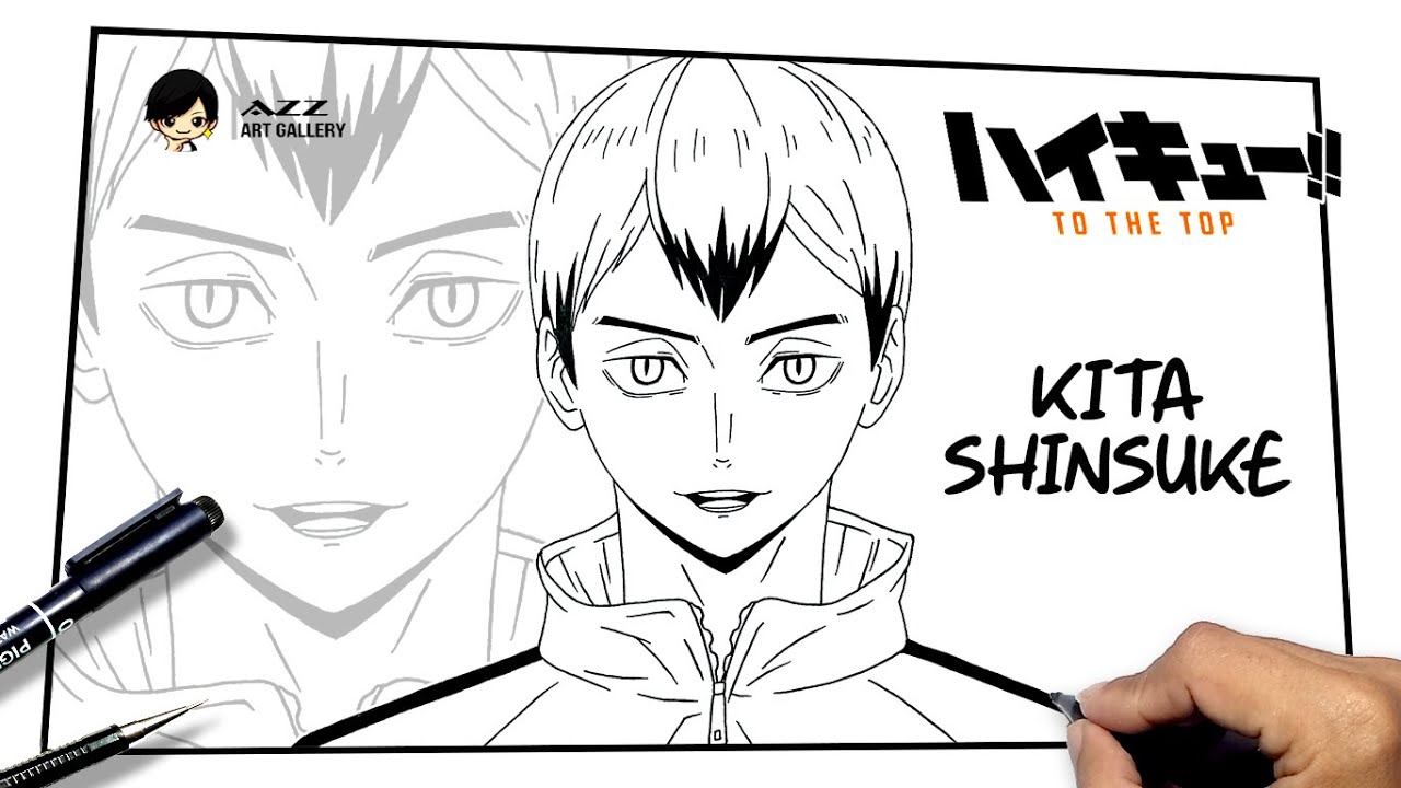 How to draw Kita Shinsuke from Haikyuu to the top