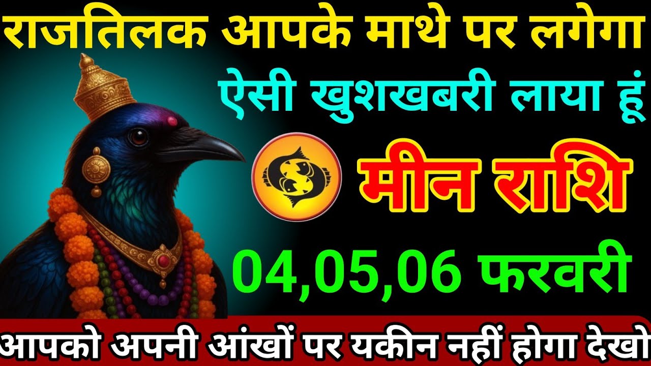 मीन राशि 31,01,02 फरवरी 2026 राज तिलक आपके माथे पर लगेगा ऐसी खुशखबरी लाया हूं/Meen Rashi 