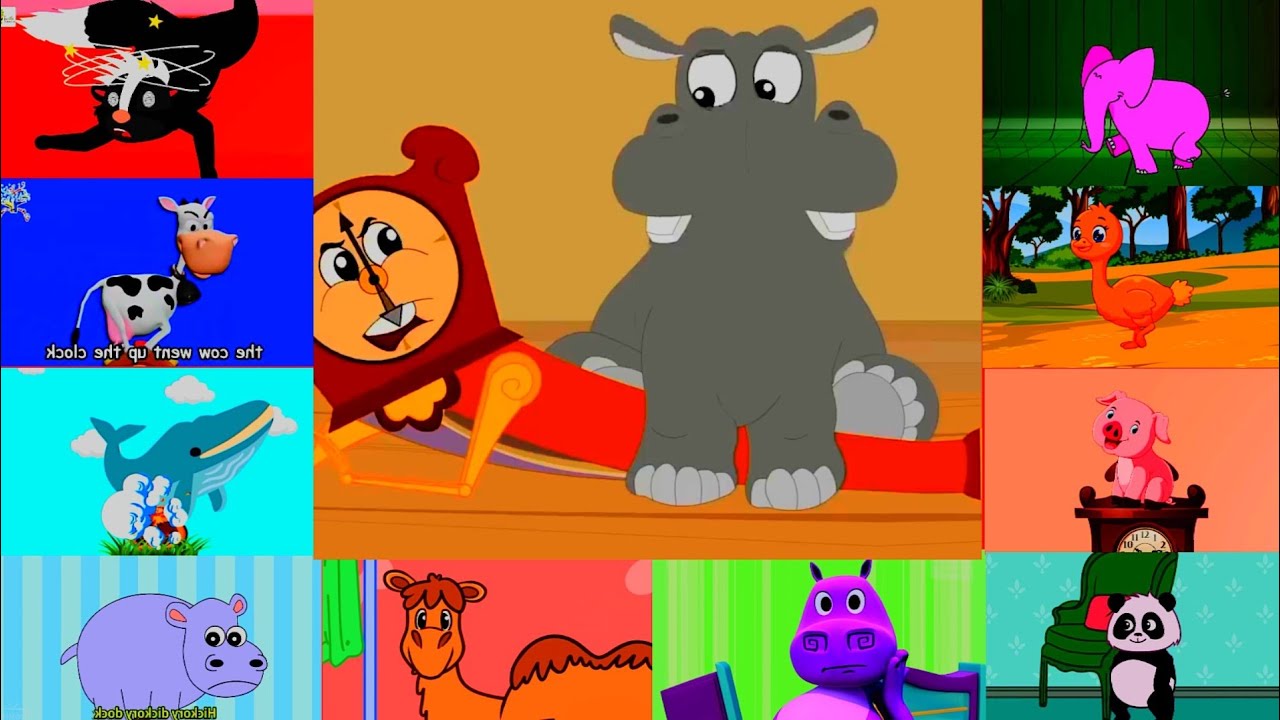 Hickory dickory dock ⌚Funny Hippo and more ⏰🖌️