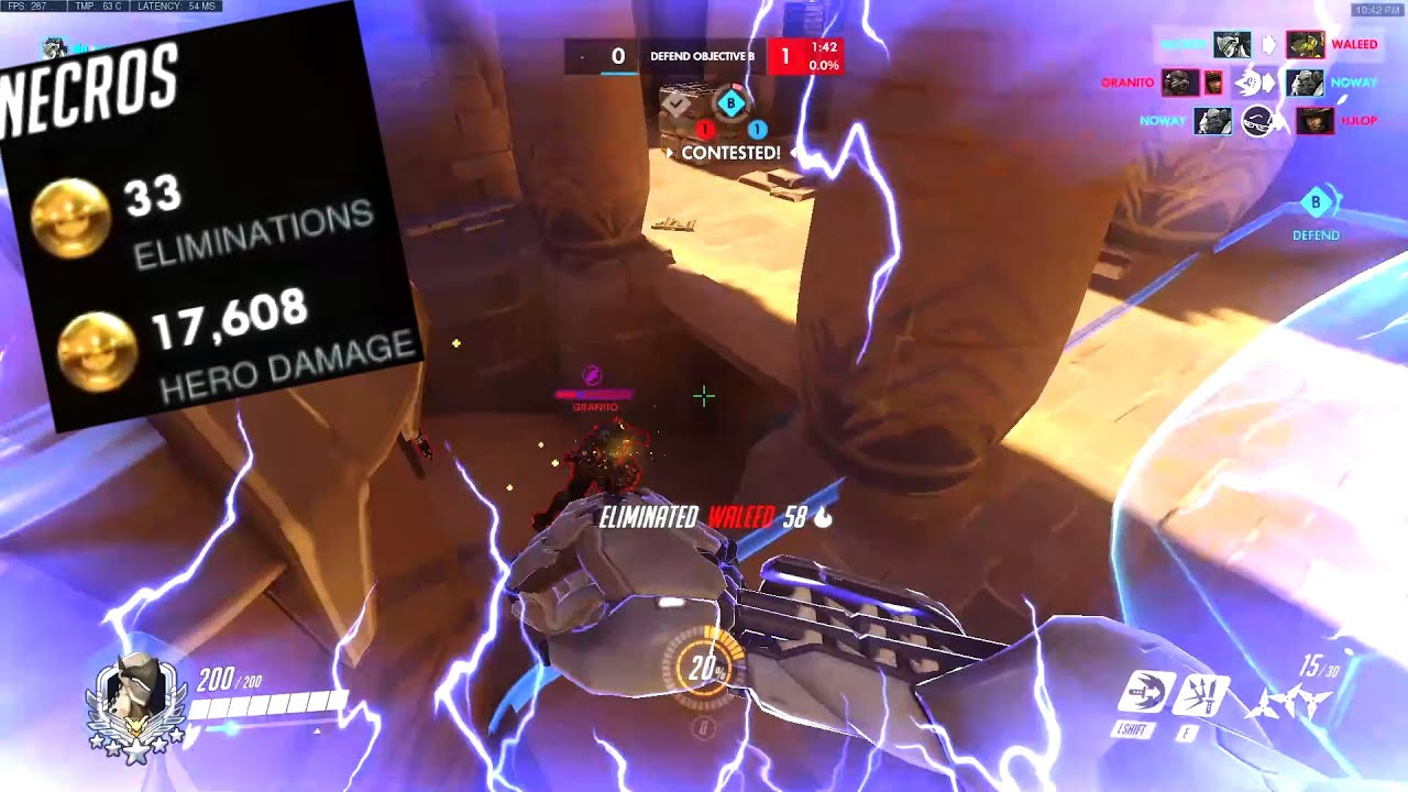 Necros Top 500 Nano Genji - 33 elims! [ Overwatch Season 27 ]