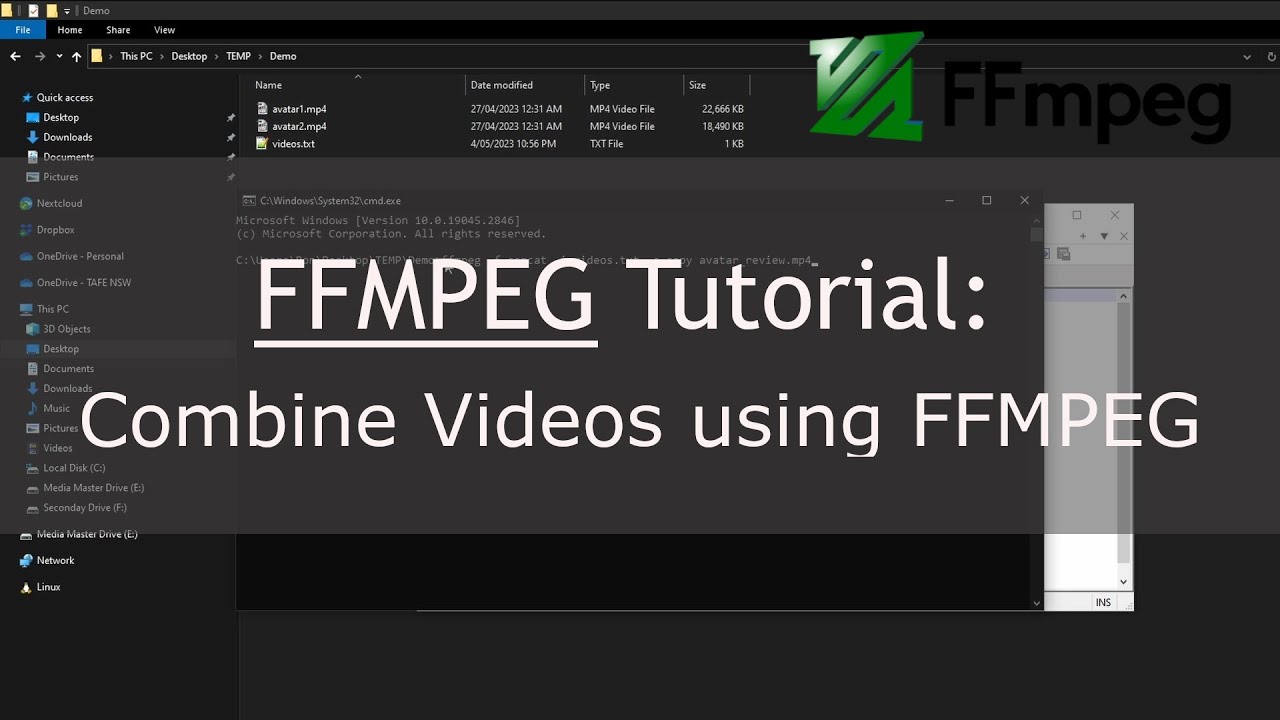 FFMPEG Tutorial: Combine Videos using FFMPEG