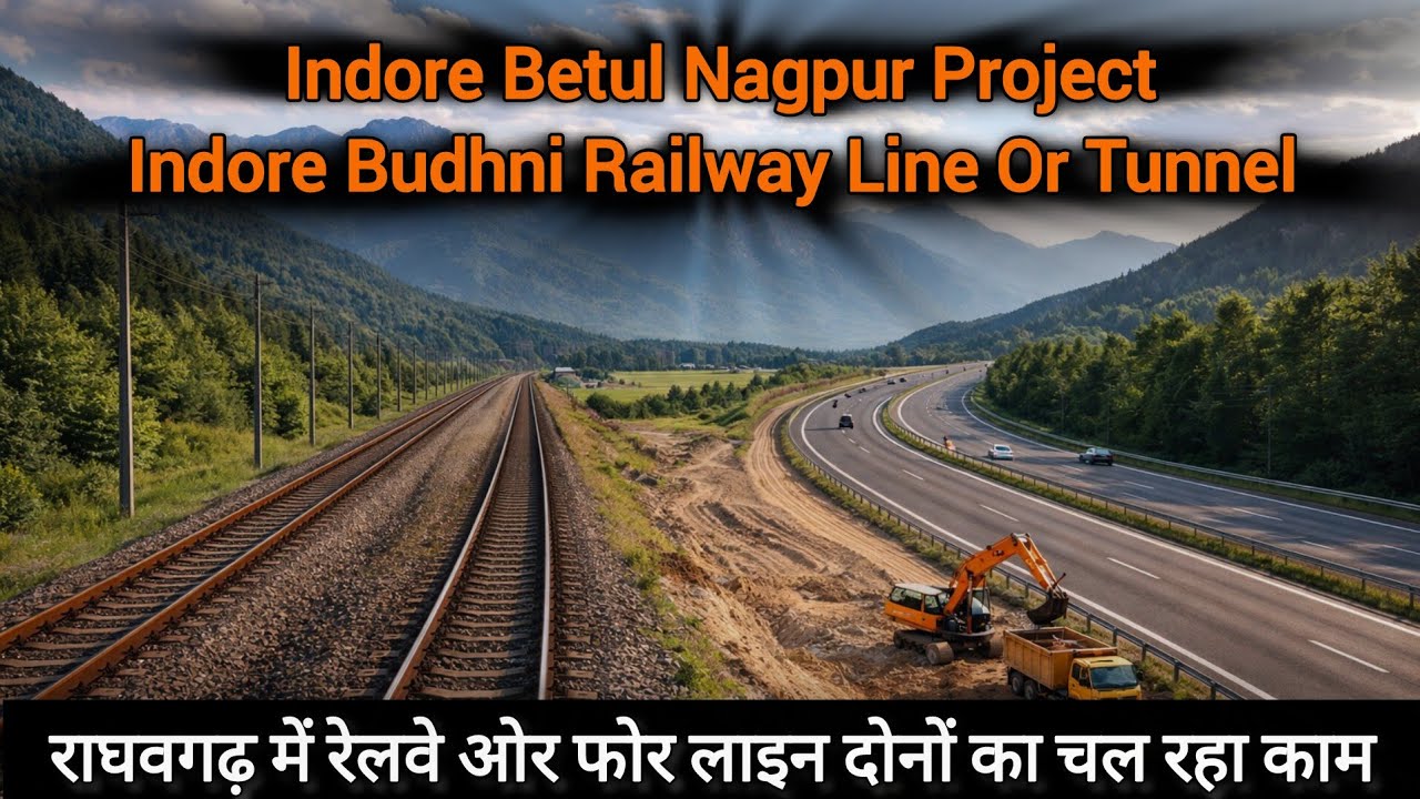 राघवगढ़ में चल रहा रेलवे फोर लाइन का काम | Indore–Budhni Railway Line | Indore–Betul–Nagpur 4 Line