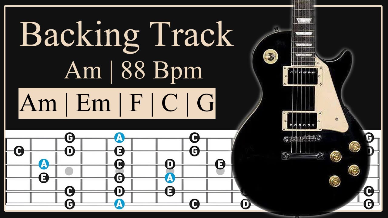 Am Guitar Backing Track | Slow Pop 88 Bpm
