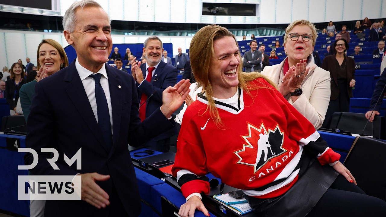 RAW MOMENTS: Mark Carney Meets EU Leaders and Poses for Selfies During Strasbourg Arrival | AC1B