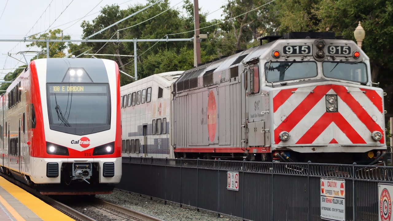 Hectic Final Morning Rush for Caltrain F40s at Menlo Park (Final Days of the F40s PART 3)
