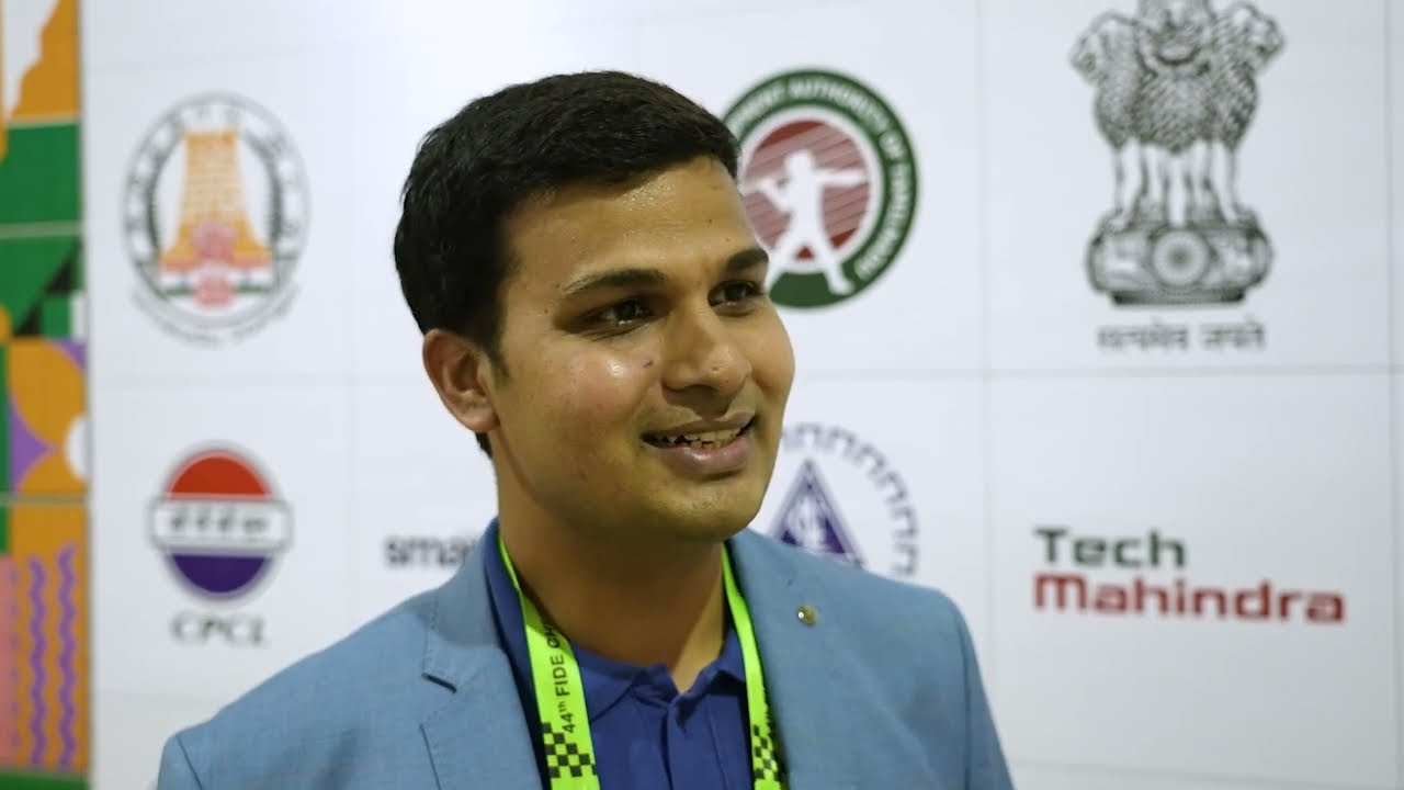 GM Ankit R. Rajpara, captain of Brazilian women's team | 44th Chess Olympiad, Round 4 |