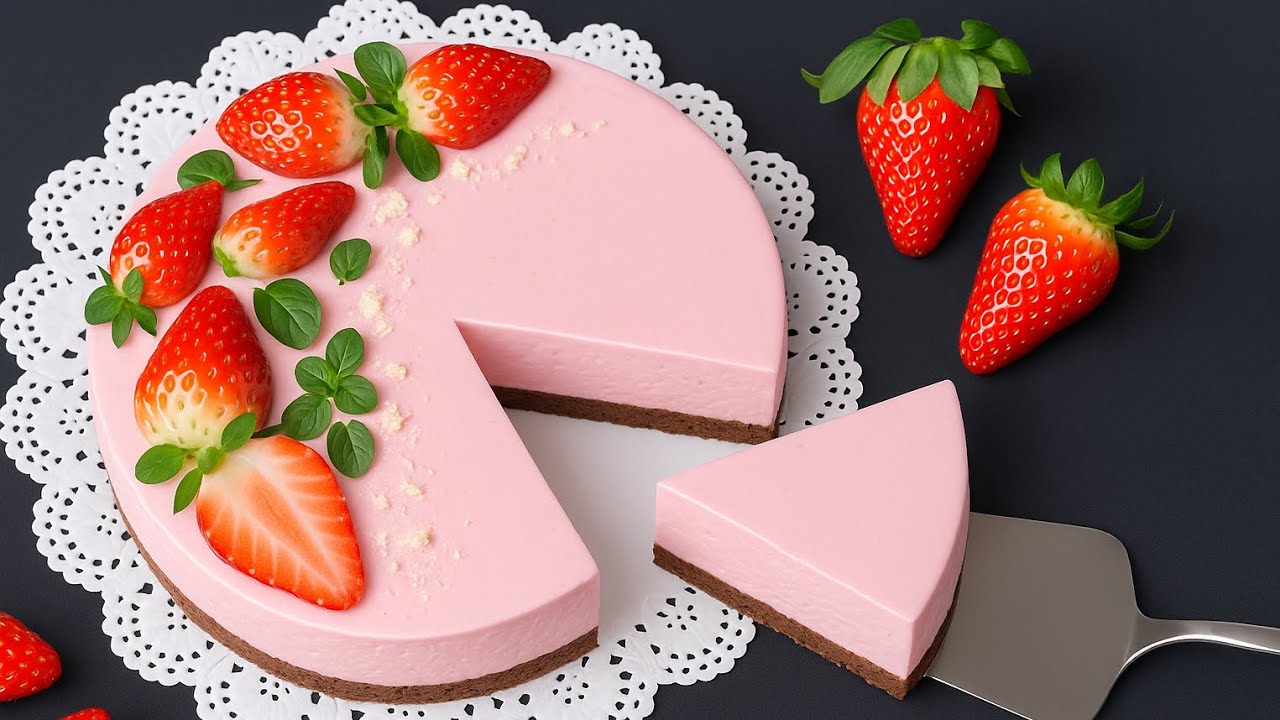 TORTA FREDDA alle fragole🍓SENZA COTTURA