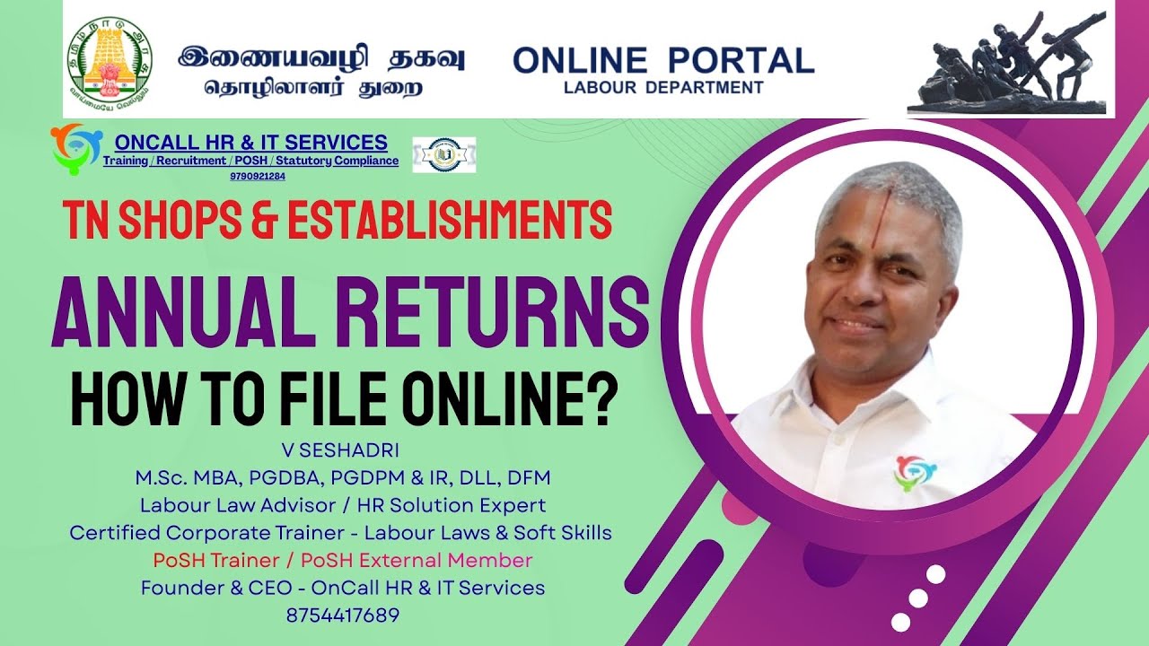 Combined Annual Returns  - TN Shops & Establishments #hrcompliance #seshadri #corporatecompliance
