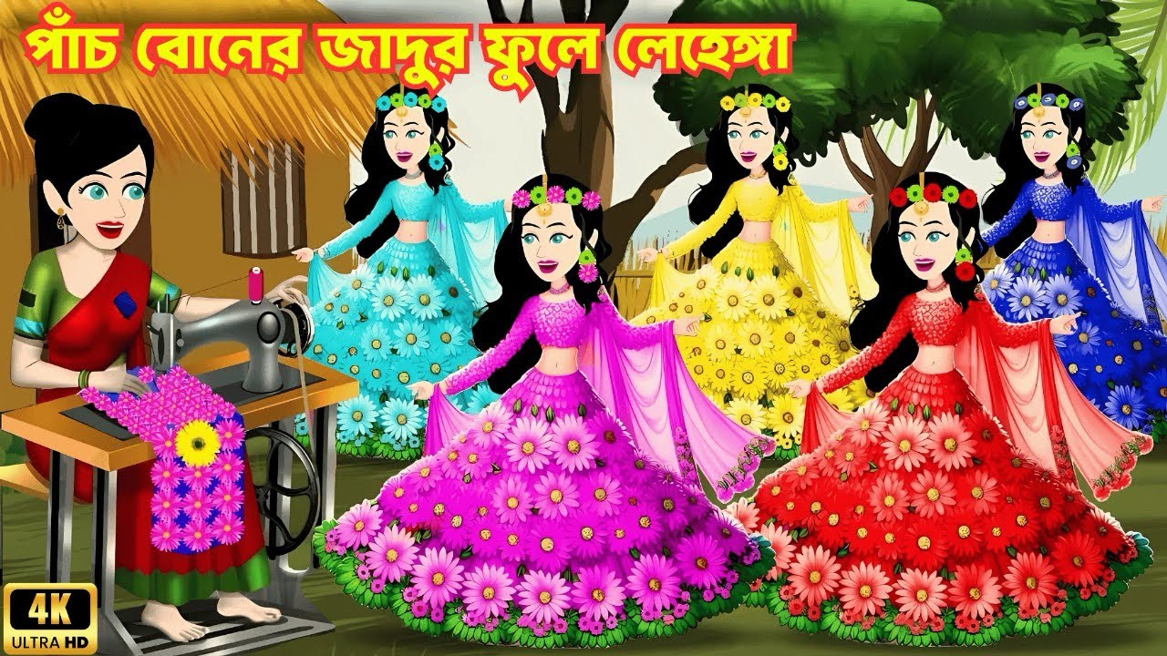 পাঁচ বোনের জাদুর ফুলে লেহেঙ্গা | Jadur Golpo | Thakurmar Jhuli | Rupkothar Golpo | Bangla Cartoon