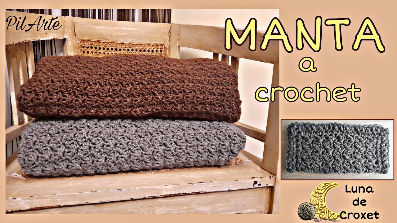 MANTA a crochet. Fácil y podéis hacerla en todas las medidas.
