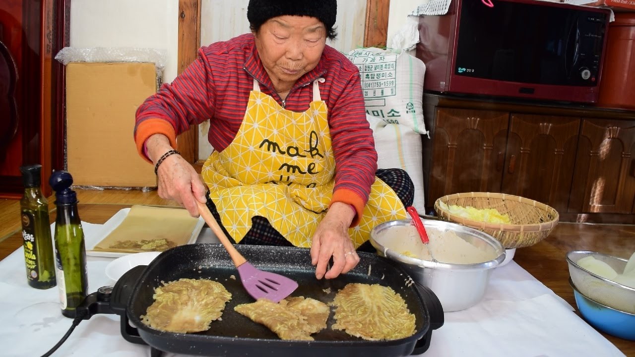 눈오는 날엔 배추전과 무우전을 부쳐먹지요