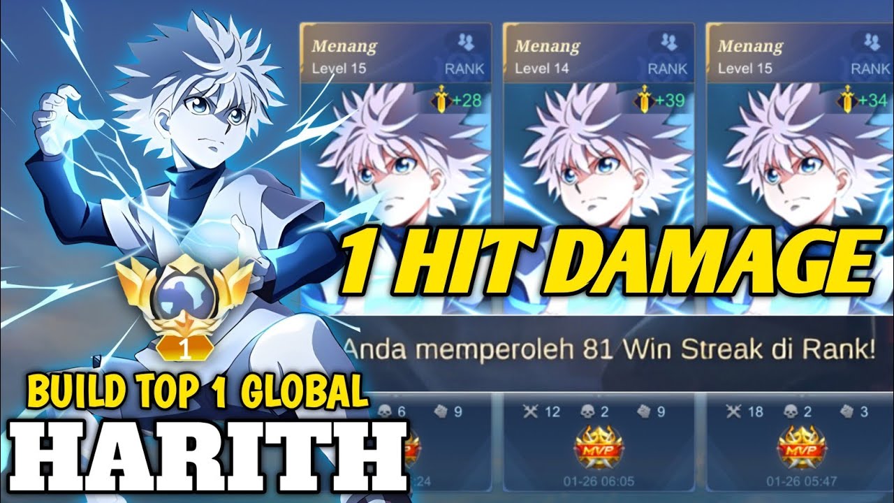 TUTORIAL, TIPS HARITH 1 HIT DAMAGE & NO COOLDOWN NEW PATCH ! (AUTO WINSTREAK) - MLBB