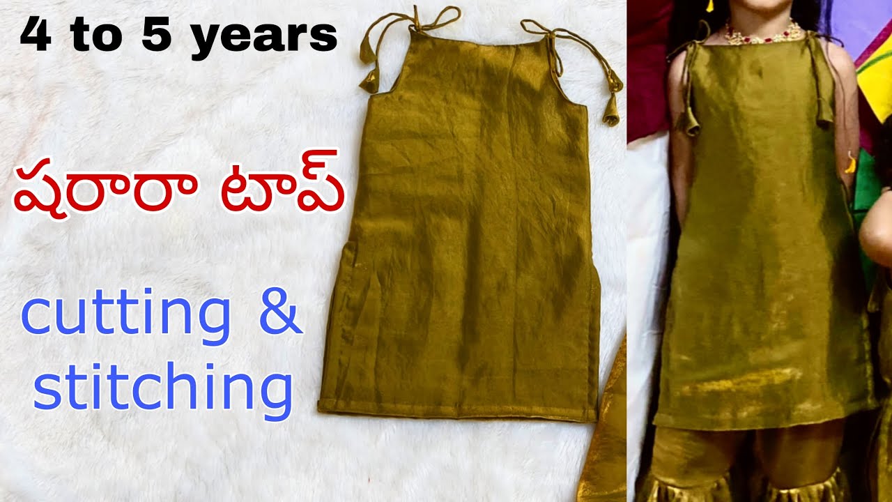 5 years baby sharara top cutting and stitching..@GowthamiHiran2020 