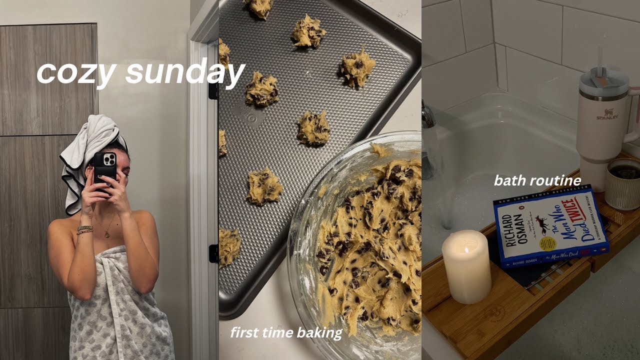 how to have the coziest fall sunday || grocery haul, baking, book recs, bath routine