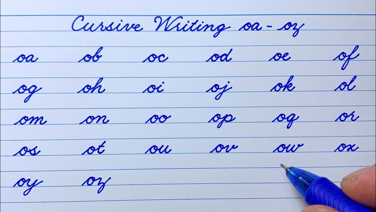 Connecting letters oa to oz | Cursive writing a to z | Cursive handwriting practice | cursive abcd