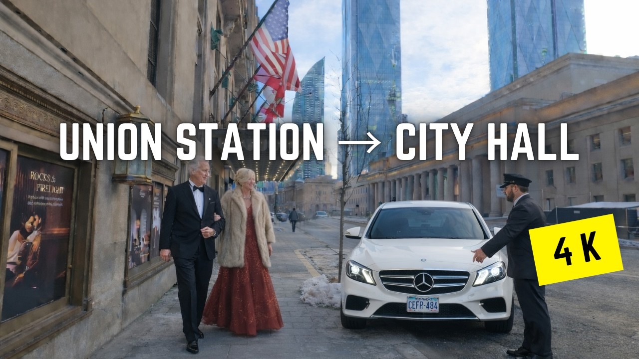 Toronto 🇨🇦 Winter Sunday Morning Walk | Union Station to Nathan Phillips Square via Bay St, 4K