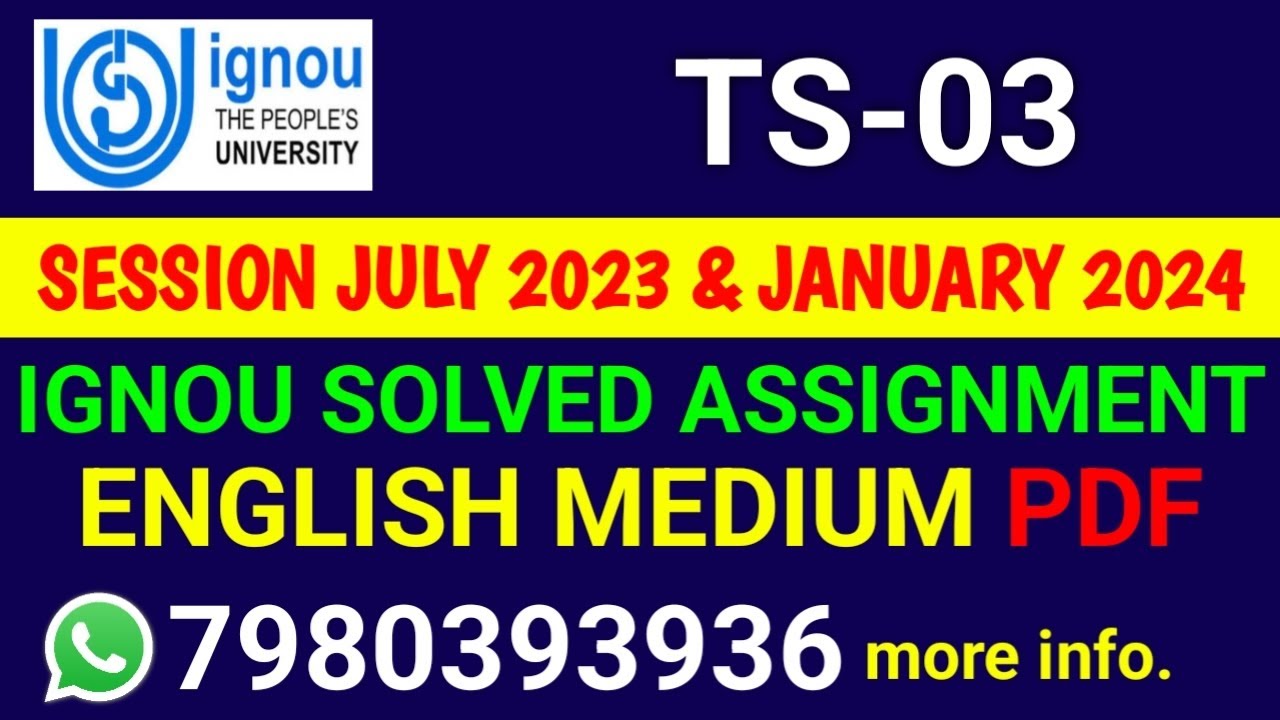 TS 3 Solved Assignment 2023-24 English, TS 3 Solved Assignment 23-24, TS-03 Assignment