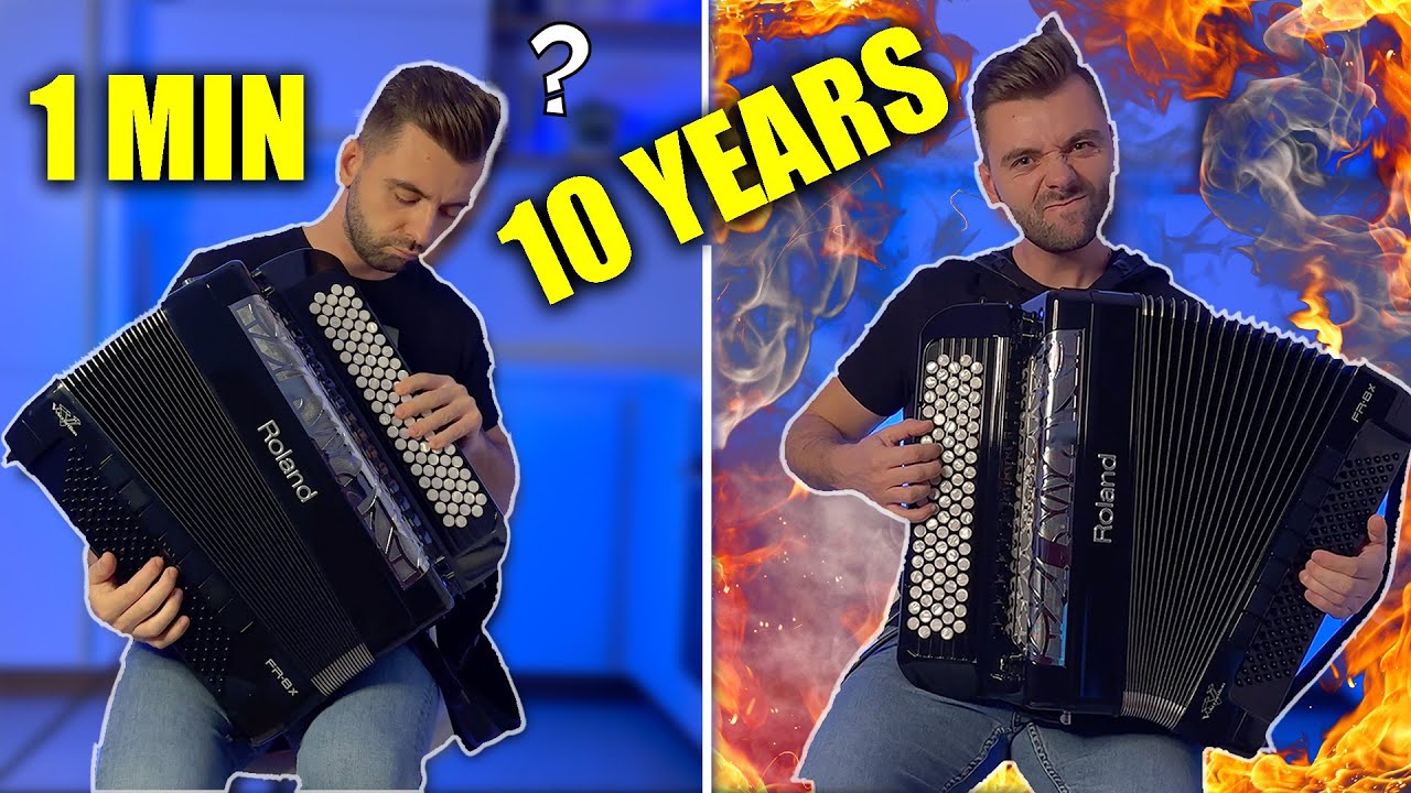 1 Day vs 10 Years Playing Accordion