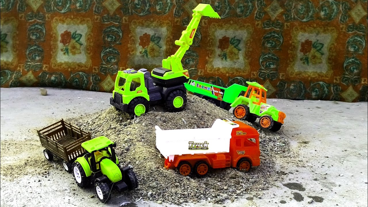 JCB Tractor Cartoon Video | Tata Dumper Tata truck Sand load | Asma Toys