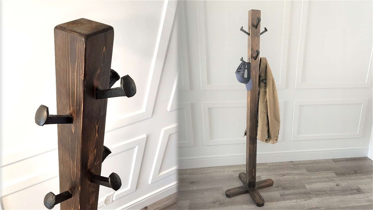 DIY Rustic Coat Rack (Railroad Spikes)