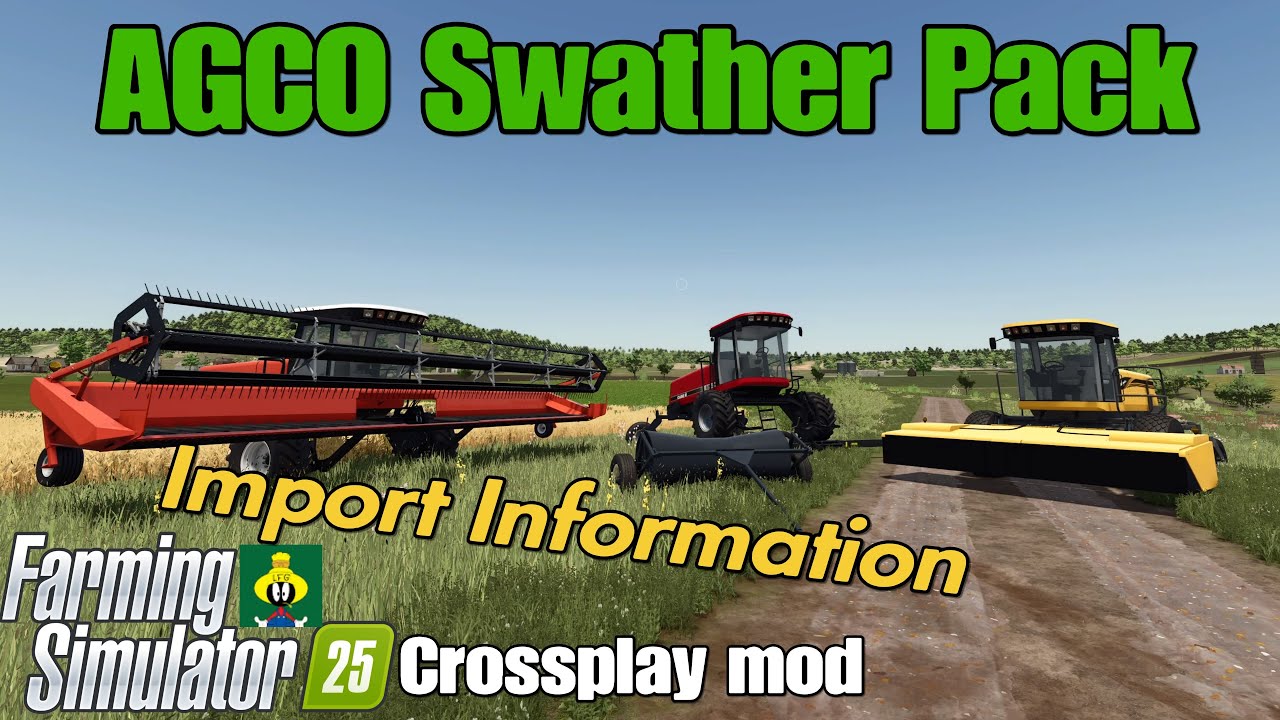 AGCO Swather Pack / FS25 crossplay mod