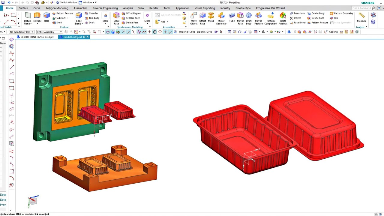Core cavity design without mold wizard Siemens Nx12