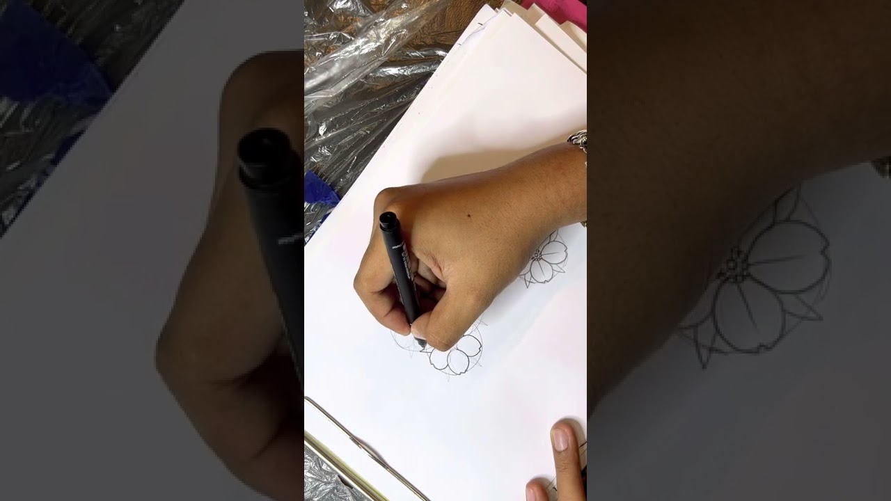 สอนวาดรูป สอนวาดดอกซากุระ ดอกซากุระ ลายสักดอกซากุระ