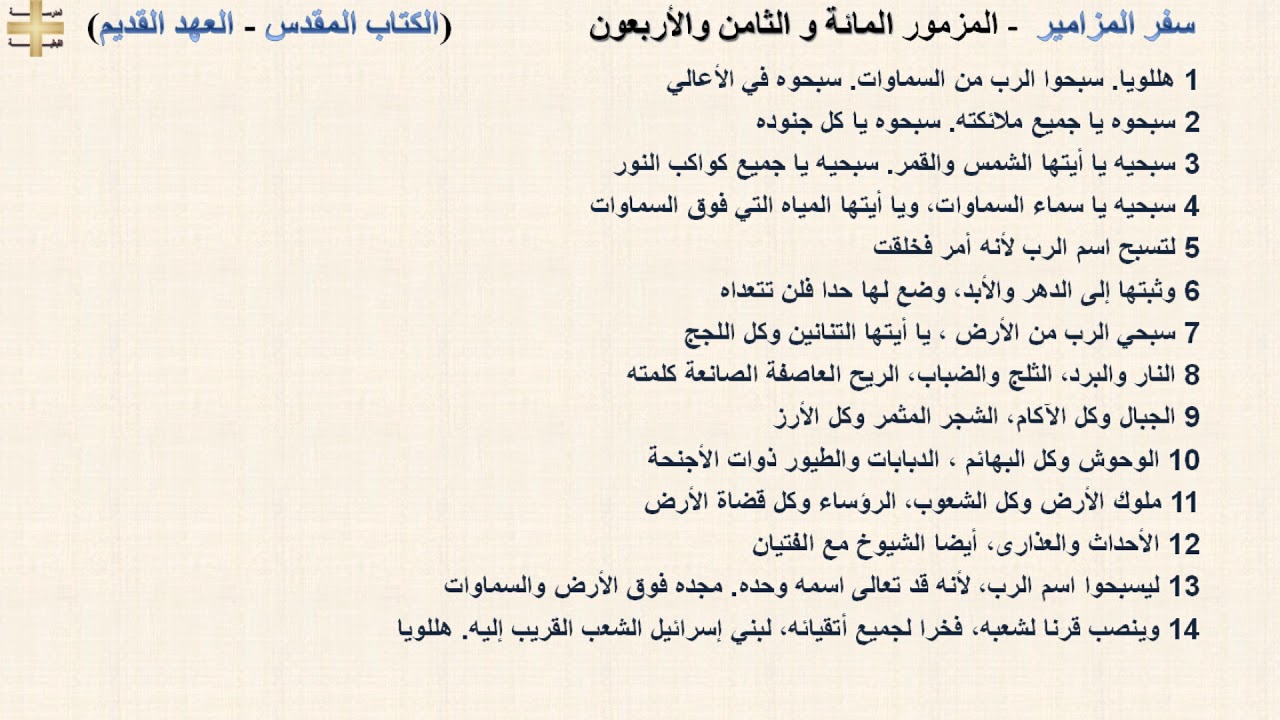 سفر المزامير 148 - المزمور المائة و الثامن والأربعون - د/مجدى نجيب - ابونا ابرام