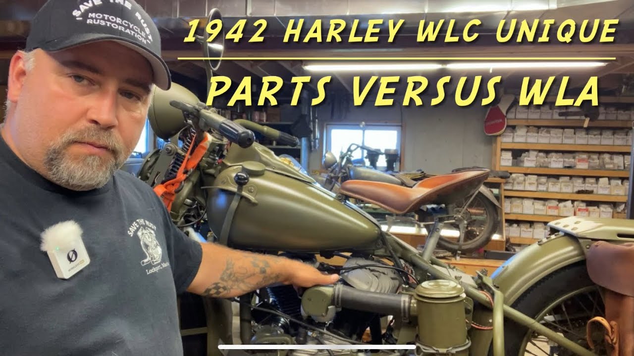 what makes a 1942 harley ww2  wlc , it's history , the unique parts and how it compares to the wla 