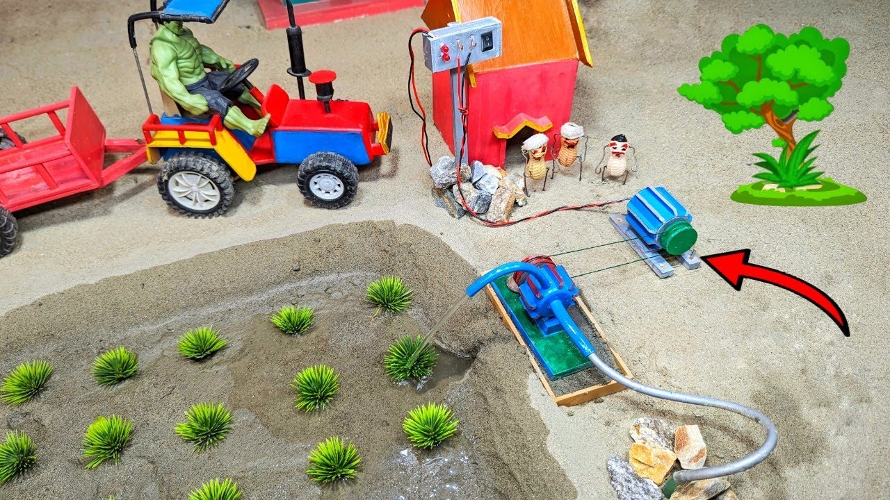TOP DIY Tractor Machine that Works 100% - DC Motor Science Project - @Santroyce