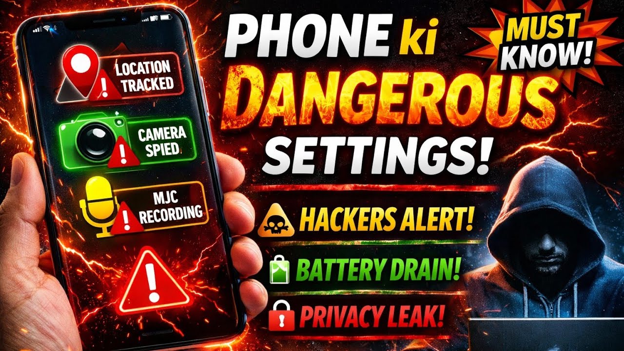Phone Ki 7 Dangerous Settings ! Agar On Hai To Data & Money Risk Me Hai ! 