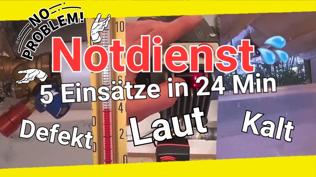 Notdienst Doku / Heizung / Warmwasser / Wasser... 5 Einsätze im Störungsdienst! #handwerk #worklife