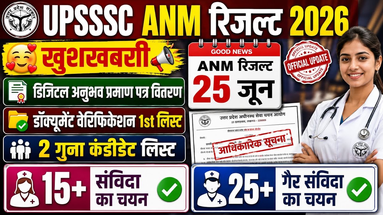 UPSSSC ANM RESULT 2026 | ANM RESULT 2026 | ANM 5272 LATEST NEWS | UP ANM 5272 LATEST NEWS 
