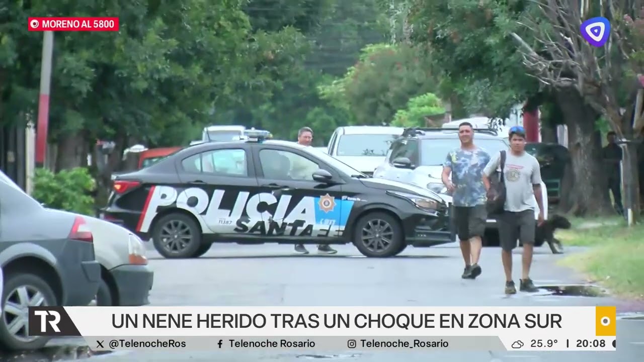 Un niño que iba con sus padres en moto resultó herido tras un choque