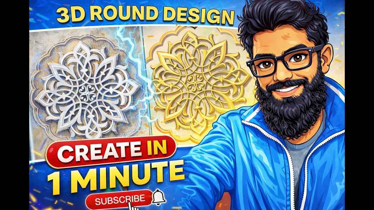 HOW TO MAKING 3D ROUND DESIGN ASPIRE #youtubevideo #wooddesigner #cncmill #cncsoftware #tutorial
