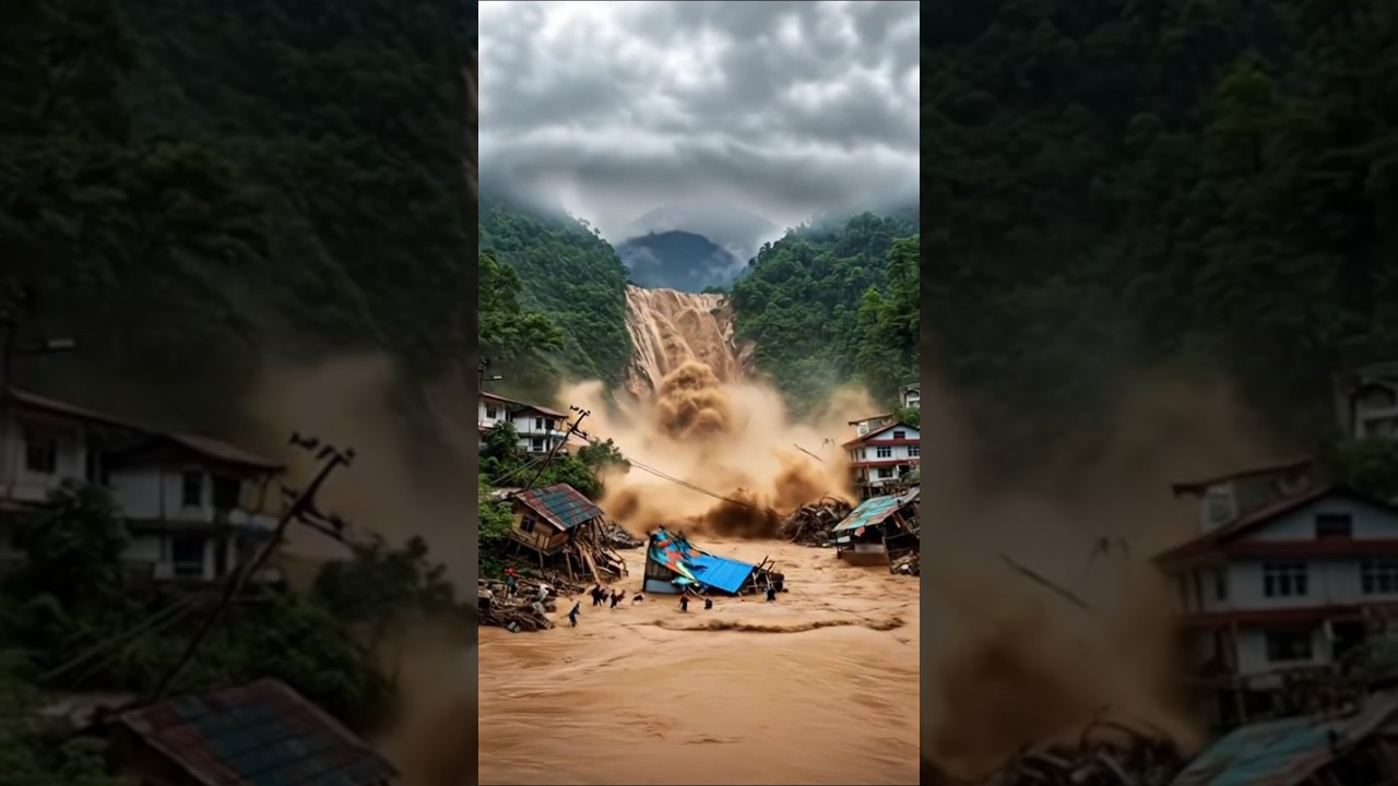 Flash Flood & Landslide Hit Asian Village  🚨#flashflood #landslide #flooding #naturaldisaster