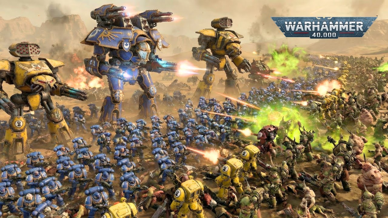 10,000,000 NURGLE FORCES vs SPACE MARINE DESERT DEFENSE - WARHAMMER 40K Battle Simulator