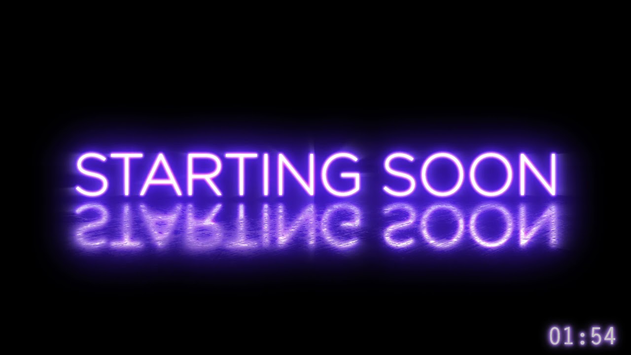 Free Animated Neon Starting Soon Screen for Twitch | 5 Minute Countdown | TOS in description