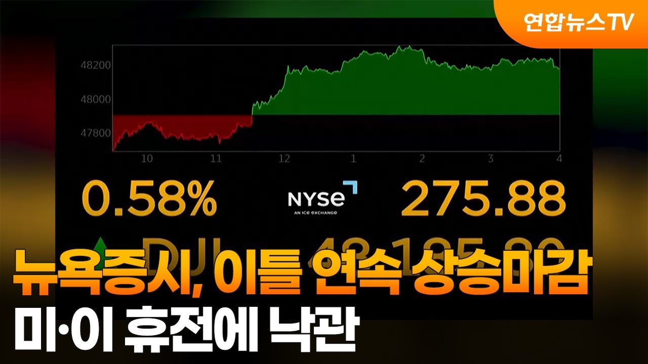 [글로벌증시] 뉴욕증시, 이틀 연속 상승마감&hellip;미&middot;이 휴전에 낙관 / 연합뉴스TV (YonhapnewsTV)