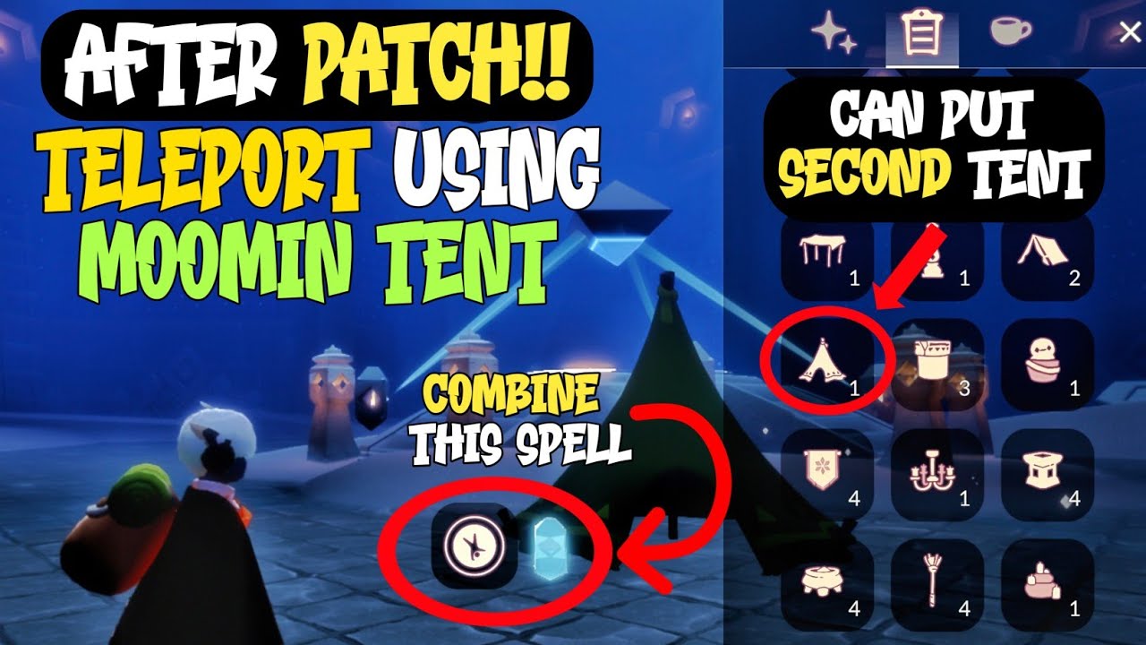 AFTER PATCH !! How to teleport using Moomin Tent After Fixed | Sky Children of the Light