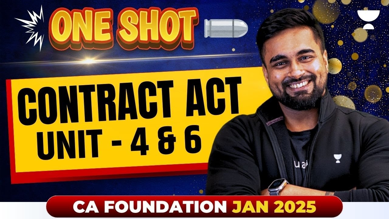 ONE SHOT - Contract Act UNIT 4 & 6 | CA Foundation Jan 2025 | AIR 42 CA CS Shantam Gupta
